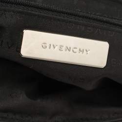 Pre Owned Givenchy Black Canvas And Leather Flap Shoulder Bag