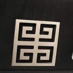 Pre Owned Givenchy Black Canvas And Leather Flap Shoulder Bag