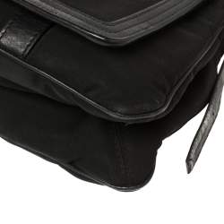 Pre Owned Givenchy Black Canvas And Leather Flap Shoulder Bag