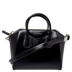 Pre Owned Givenchy Black Smooth Leather Small Antigona Satchel