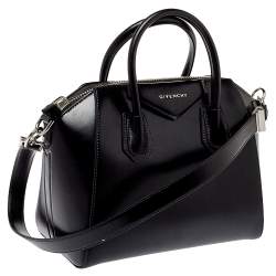Pre Owned Givenchy Black Smooth Leather Small Antigona Satchel