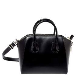 Pre Owned Givenchy Black Smooth Leather Small Antigona Satchel