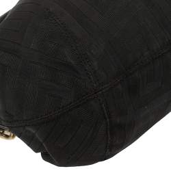 Pre Owned Givenchy Black Monogram Canvas and Croc Embossed Leather Hobo