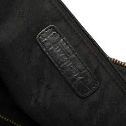 Pre Owned Givenchy Black Monogram Canvas and Croc Embossed Leather Hobo