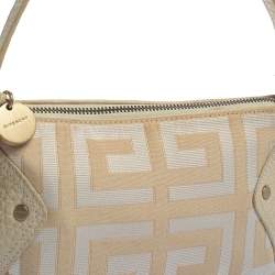 مملوكة مسبقًا Givenchy Cream/White Monogram Canvas And Leather Tassel Baguette