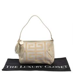 مملوكة مسبقًا Givenchy Cream/White Monogram Canvas And Leather Tassel Baguette