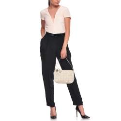 مملوكة مسبقًا Givenchy Cream/White Monogram Canvas And Leather Tassel Baguette