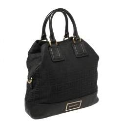 Pre Owned Givenchy Black Monogram Canvas and Leather Hobo