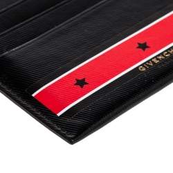 Givenchy Black Patent Leather Stars And Stripes Print Cardholder