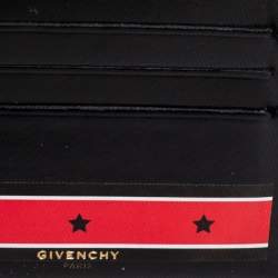 Givenchy Black Patent Leather Stars And Stripes Print Cardholder