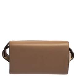 Pre Owned حقيبة كروس جيفنشي نانو هوريزون جلد بيج