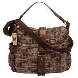 Givenchy Metallic Brown Monogram Fabric and Leather Messenger