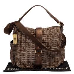 Givenchy Metallic Brown Monogram Fabric and Leather Messenger