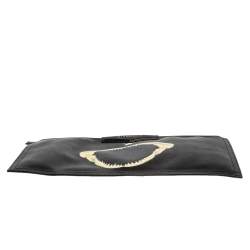 Pre Owned حقيبة كلتش جيفنشي مطبوعة جلد لامعة سوداء