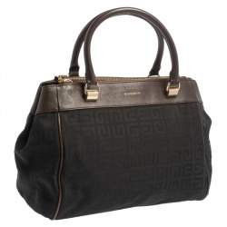 Givenchy Black/Brown Monogram Canvas and Leather Tote