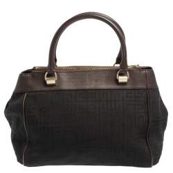 Givenchy Black/Brown Monogram Canvas and Leather Tote