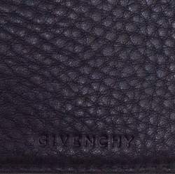 Pre Owned Givenchy Black Monogram Fabric and Leather Flap Compact Wallet