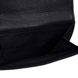 Pre Owned Givenchy Black Monogram Fabric and Leather Flap Compact Wallet