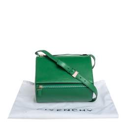 Pre Owned Givenchy Green Leather Medium Pandora Box Bag