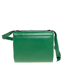Pre Owned Givenchy Green Leather Medium Pandora Box Bag