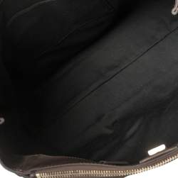 Pre Owned حقيبة يد جيفنشي سحاب مزدوج جلد و كانفاس مونوغرامي بنيه شوكليت 