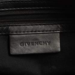 Pre Owned حقيبة ساتشل جيفنشي جلد وكانفاس مونوغرامي أسود ذات سحاب