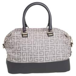 Givenchy Beige/Grey Monogram Canvas and Leather Satchel