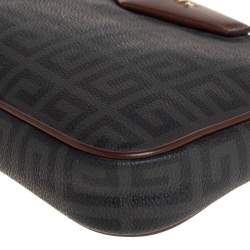 Pre Owned Givenchy Dark Grey/Brown Monogram Coated Canvas and Leather Shoulder Bag