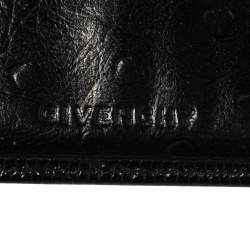 Pre Owned Givenchy Black Monogram Canvas and Croc Embossed Leather Tri Fold Continental Wallet