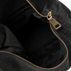 Pre Owned Givenchy Black Monogram Canvas and Leather Bucket Hobo