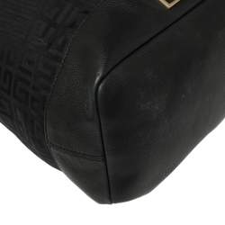 Pre Owned Givenchy Black Monogram Canvas and Leather Bucket Hobo