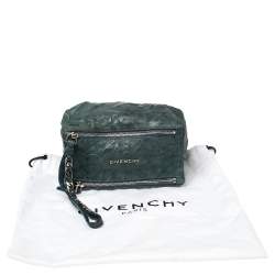 مملوكة مسبقًا حقيبة كلتش جيفنشي باندورا جلد ممزق أزرق مخضر