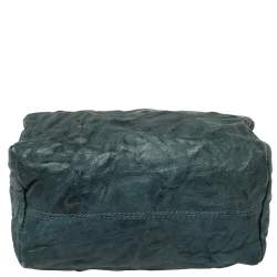 مملوكة مسبقًا حقيبة كلتش جيفنشي باندورا جلد ممزق أزرق مخضر