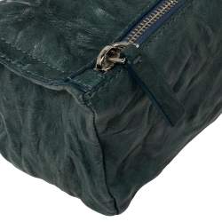 مملوكة مسبقًا حقيبة كلتش جيفنشي باندورا جلد ممزق أزرق مخضر