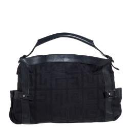 Givenchy Black Signature Canvas and Leather Satchel