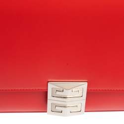 Pre Owned حقيبة كتف جيفنشي جلد أحمر ذات قلاب