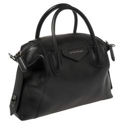 Pre Owned Givenchy Black Leather Small Antigona Satchel