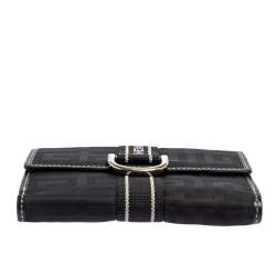 Pre Owned Givenchy Black Monogram Fabric and Leather French Wallet