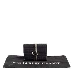 Pre Owned Givenchy Black Monogram Fabric and Leather French Wallet