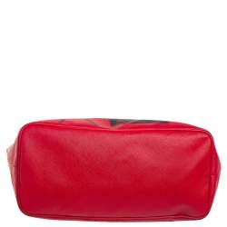 Pre Owned حقيبة يد جيفنشي أنتيغونا شوبر جلد وكانفاس مقوى طباعة بامبي أحمر