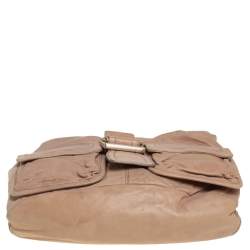 Givenchy Beige Leather Front Pocket Hobo