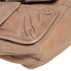 Givenchy Beige Leather Front Pocket Hobo