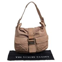 Givenchy Beige Leather Front Pocket Hobo