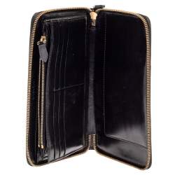Pre Owned Givenchy Black Leather Antigona Zip Around Wallet