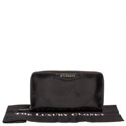 Pre Owned Givenchy Black Leather Antigona Zip Around Wallet