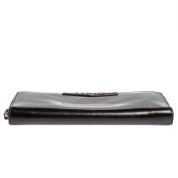 Pre Owned Givenchy Black Leather Antigona Zip Around Wallet