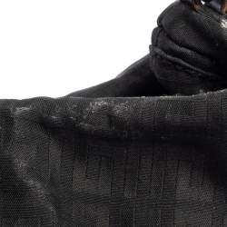 Pre Owned Givenchy Black Monogram Canvas And Leather Flap Hobo