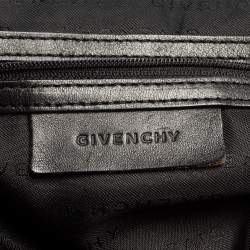 Pre Owned Givenchy Black Monogram Canvas And Leather Flap Hobo