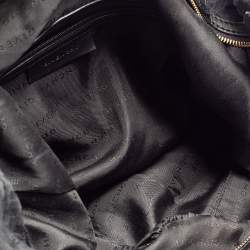 Pre Owned Givenchy Black Monogram Canvas And Leather Flap Hobo