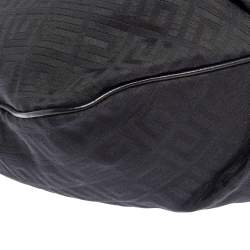 Pre Owned Givenchy Black Monogram Canvas And Leather Flap Hobo